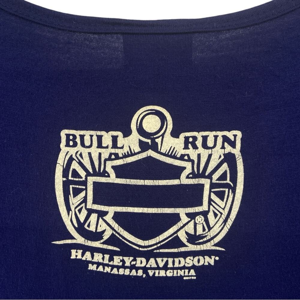 Harley Davidson Motorcycles V-neck Short Sleeve Bull Run Manassas Virginia Large - Picture 4 of 5